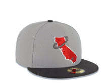 Load image into Gallery viewer, California Anaheim Angels New Era MLB 59FIFTY 5950 Fitted Cap Hat Gray Crown Dark Gray Visor Red/Dark Gray State Map Logo
