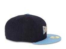 Load image into Gallery viewer, San Diego Padres New Era MLB 59FIFTY 5950 Fitted Cap Hat Navy Crown Sky Blue Visor Gray/Sky Blue “Text” Logo 
