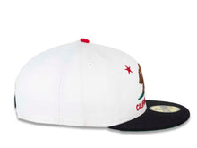 Load image into Gallery viewer, California Republic New Era 59FIFTY 5950 Fitted Cap Hat White Crown Black Visor Bear With Text Logo 
