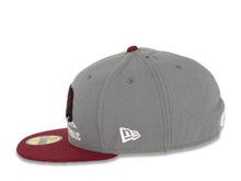 Load image into Gallery viewer, California Republic New Era 59FIFTY 5950 Fitted Cap Hat Dark Gray Crown Maroon Visor Maroon/Black/White Bear Logo
