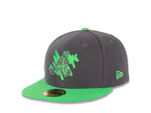 Load image into Gallery viewer, Atlanta Braves New Era MLB 59FIFTY 5950 Fitted Cap Hat Dark Gray Crown Green Visor Gray/Green Logo (Overdue)
