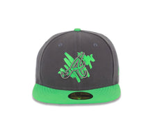 Load image into Gallery viewer, Atlanta Braves New Era MLB 59FIFTY 5950 Fitted Cap Hat Dark Gray Crown Green Visor Gray/Green Logo (Overdue)
