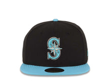 Load image into Gallery viewer, Seattle Mariners New Era MLB 59FIFTY 5950 Fitted Cap Hat Black Crown Blue Visor Blue/White Logo
