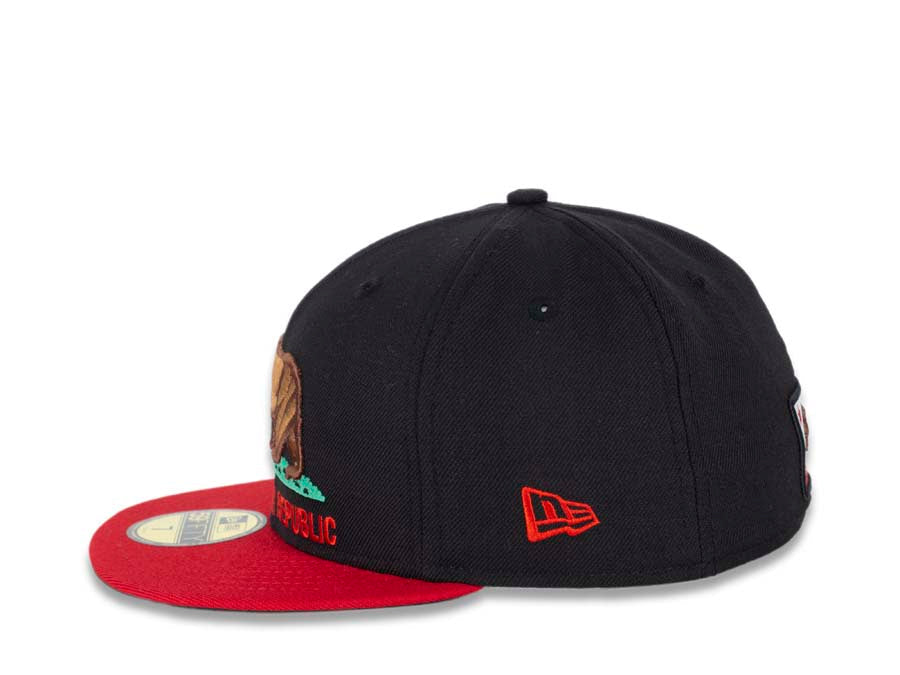 California Republic New Era 59FIFTY 5950 Fitted Cap Hat Black