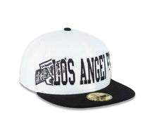 Load image into Gallery viewer, Los Angeles Kings New Era NHL 59FIFTY 5950 Fitted Cap Hat White Crown Black Visor White/Black with Text Logo Big Time
