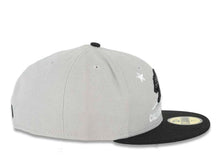 Load image into Gallery viewer, California Republic New Era 59FIFTY 5950 Fitted Cap Hat Gray Crown Black Visor Dark Gray/Black/White Bear Logo 
