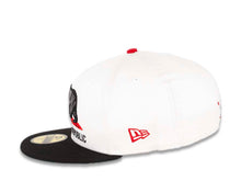 Load image into Gallery viewer, California Republic New Era 59FIFTY 5950 Fitted Cap Hat White Crown Black Visor Dark Gray/Black/Red Bear Logo
