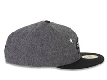 Load image into Gallery viewer, California Republic New Era 59FIFTY 5950 Fitted Cap Hat Melton Dark Gray Crown Black Visor White/Black Bear Logo 
