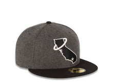 Load image into Gallery viewer, Los Angeles Anaheim Angels New Era MLB 59FIFTY 5950 Fitted Melton Cap Hat Gray Crown Black Visor Black/Whiite California State Logo (Map Halo)
