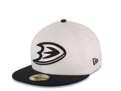 Anaheim Ducks New Era NHL 59FIFTY 5950 Fitted Cap Hat White Crown Black Visor White/Black Logo