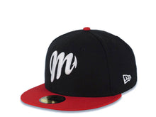 Load image into Gallery viewer, Diablos Rojos del Mexico New Era LMB 59FIFTY 5950 Fitted Cap Hat Black Crown Red Visor White Logo

