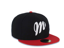 Load image into Gallery viewer, Diablos Rojos del Mexico New Era LMB 59FIFTY 5950 Fitted Cap Hat Black Crown Red Visor White Logo
