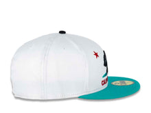 Load image into Gallery viewer, California Republic New Era 59FIFTY 5950 Fitted Cap Hat White Crown Teal Visor Teal/Black/Red Logo
