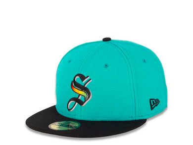 Saltillo Saraperos New Era LMB 59FIFTY 5950 Fitted Cap Hat Teal Crown Black Visor Team Color Logo