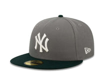 Load image into Gallery viewer, New York Yankees New Era MLB 59FIFTY 5950 Fitted Cap Hat Gray Crown Dark Green Visor White Logo
