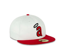 Load image into Gallery viewer, Los Angeles Anaheim Angels New Era MLB 59FIFTY 5950 Fitted Cap Hat White Crown Red Visor Red/Black Halo Logo Black UV
