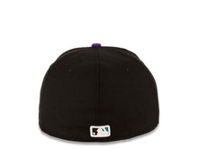 Load image into Gallery viewer, San Diego Padres New Era MLB 59FIFTY 5950 Fitted Cap Hat Black Crown Purple Visor Teal/White Logo
