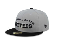 Load image into Gallery viewer, Survival of the Fitteds New Era 59FIFTY 5950 Fitted Cap Hat Gray Crown Black Visor Black/White Logo
