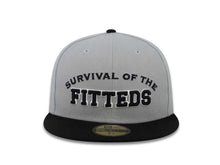 Load image into Gallery viewer, Survival of the Fitteds New Era 59FIFTY 5950 Fitted Cap Hat Gray Crown Black Visor Black/White Logo
