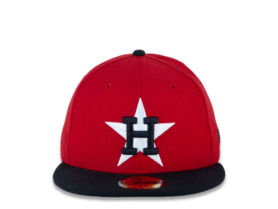 Houston Astros Baseball Cap New Era Hat 5950 Fitted MLB Black White 59Fifty