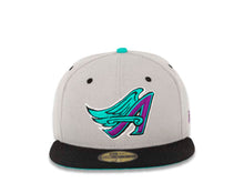 Load image into Gallery viewer, Los Angeles Anaheim Angels New Era MLB 59FIFTY 5950 Fitted Cap Hat Gray Crown Black Visor Magenta/Teal/Black Cooperstown Wings Logo
