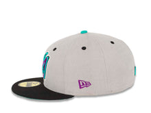 Load image into Gallery viewer, Los Angeles Anaheim Angels New Era MLB 59FIFTY 5950 Fitted Cap Hat Gray Crown Black Visor Magenta/Teal/Black Cooperstown Wings Logo
