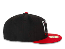 Load image into Gallery viewer, CALI CALIfornia New Era 59FIFTY 5950 Fitted Cap Hat Black Crown Red Visor California Flag Inside CALI Block Logo
