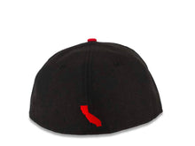 Load image into Gallery viewer, CALI CALIfornia New Era 59FIFTY 5950 Fitted Cap Hat Black Crown Red Visor California Flag Inside CALI Block Logo
