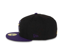 Load image into Gallery viewer, Los Angeles Anaheim Angels New Era MLB 59FIFTY 5950 Fitted Cap Hat Black Crown Purple Visor Purple/Yellow/White Cooperstown CA Logo
