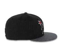 Load image into Gallery viewer, California Republic New Era 59FIFTY 5950 Fitted Cap Hat Black Heather Crown Dark Gray Melton Visor Gray/Black/White/Red Bear Logo
