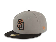 Load image into Gallery viewer, San Diego Padres New Era MLB 59FIFTY 5950 Fitted Cap Hat Gray Crown Black Visor Black/Metallic Gold/Bronze Logo
