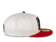 Load image into Gallery viewer, CALI CALIfornia New Era 59FIFTY 5950 Fitted Cap Hat White Crown Red Visor White/Black/Gray/Red California Flag Inside CALI Block Logo
