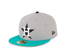 Load image into Gallery viewer, Houston Astros New Era MLB 59FIFTY 5950 Fitted Cap Hat Gray Crown Teal Visor Black/White Logo 
