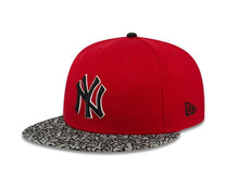 Load image into Gallery viewer, New York Yankees New Era MLB 59FIFTY 5950 Fitted Cap Hat Red Crown Gray Elephant Print Visor Black/White Logo
