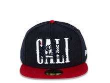 Load image into Gallery viewer, CALI CALIfornia New Era 59FIFTY 5950 Fitted Cap Hat Navy Crown Red Visor White/Navy/Red California Flag Inside CALI Block Logo
