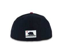 Load image into Gallery viewer, CALI CALIfornia New Era 59FIFTY 5950 Fitted Cap Hat Navy Crown Red Visor White/Navy/Red California Flag Inside CALI Block Logo
