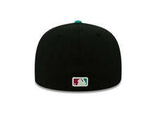 Load image into Gallery viewer, Cincinnati Reds New Era 59FIFTY 5950 Fitted Cap Hat Black Crown Teal Visor Magenta/White Logo 
