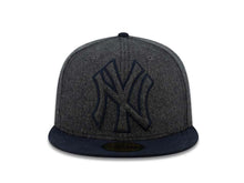 Load image into Gallery viewer, New York Yankees New Era MLB 59FIFTY 5950 Fitted Cap Hat Melton Dark Gray Crown Navy Visor Raise Up
