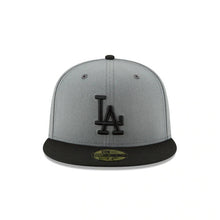 Load image into Gallery viewer, Los Angeles Dodgers New Era MLB 59FIFTY 5950 Fitted Cap Hat Dark Gray Crown Black Visor Black Logo
