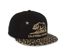 Load image into Gallery viewer, California Republic New Era 59FIFTY 5950 Fitted Cap Hat Black Crown Khaki/Black Leopard Print Visor Khaki/Black Logo
