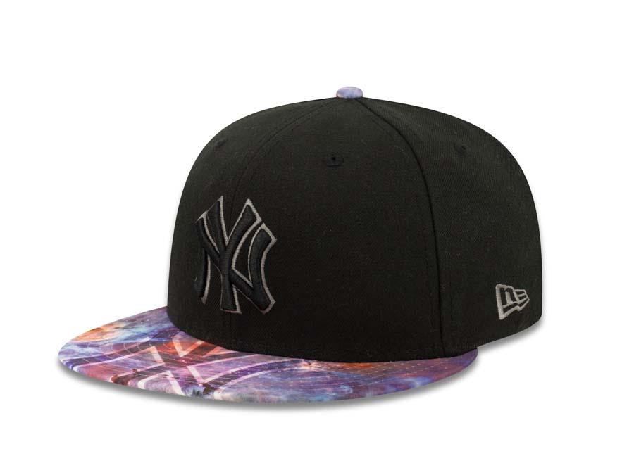 New York Yankees New Era MLB 59FIFTY 5950 Fitted Cap Hat Black Crown Black/Dark Gray Logo Viza Sketch