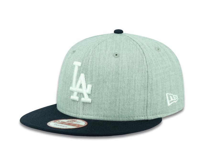 Los Angeles Dodgers New Era MLB 9FIFTY 950 Snapback Cap Hat Heather Gray Crown Navy Visor White Logo