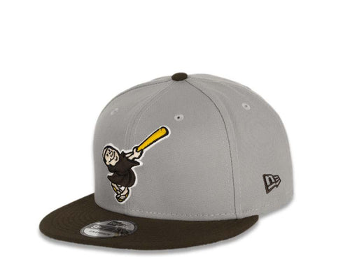 San Diego Padres New Era MLB 9Fifty 950 Snapback Cap Hat Gray Crown Brown Visor Brown/Gold/White Friar Logo