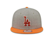 Load image into Gallery viewer, Los Angeles Dodgers New Era MLB 9FIFTY 950 Snapback Cap Hat Heather Gray Crown Orange Visor Orange/White Logo
