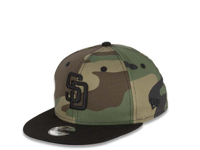 (Youth) San Diego Padres New Era MLB 9FIFTY 950 Snapback Cap Hat Camo Crown Black Visor Black Logo