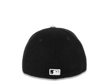 Load image into Gallery viewer, Cleveland Indians New Era MLB 59FIFTY 5950 Fitted Melton/Heather Cap Hat Black Crown Gray Visor Black/White/Grey Chief Wahoo Logo
