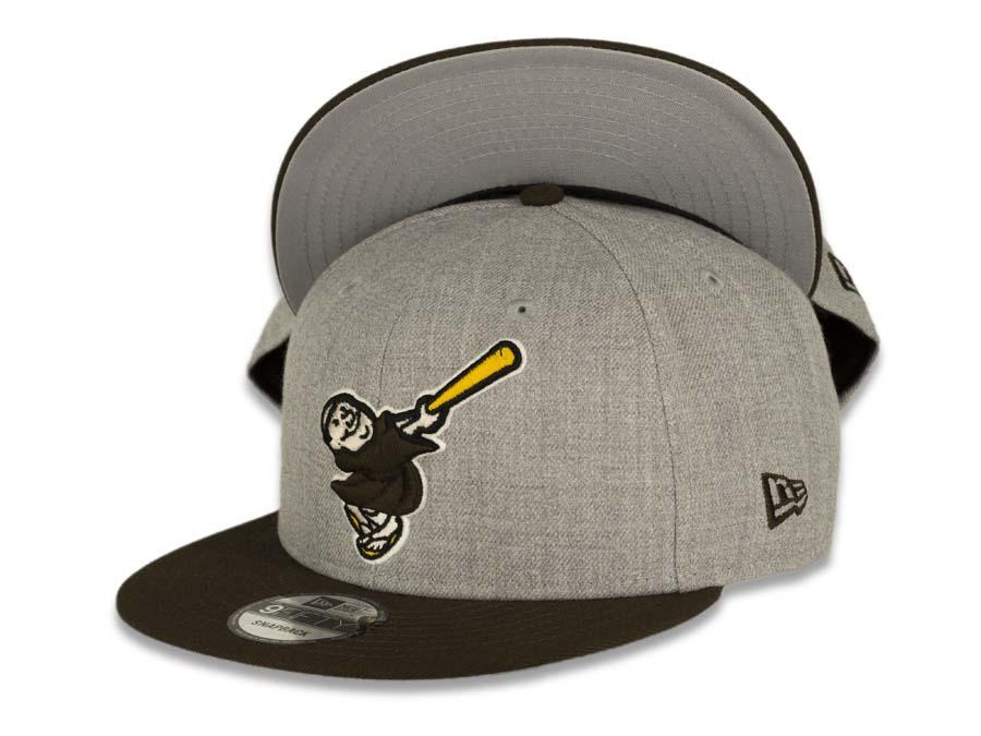 San Diego Padres New Era MLB 9FIFTY 950 Snapback Cap Hat Heather Gray Crown Brown Visor Friar Logo