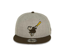 Load image into Gallery viewer, San Diego Padres New Era MLB 9FIFTY 950 Snapback Cap Hat Heather Gray Crown Brown Visor Friar Logo
