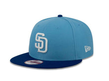 Load image into Gallery viewer, San Diego Padres New Era MLB 9FIFTY 950 Snapback Cap Hat Sky Blue Crown Royal Blue Visor White Logo
