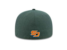 Load image into Gallery viewer, San Diego Gulls New Era AHL 59FIFTY 5950 Fitted Cap Hat Dark Heather Gray Crown Black Visor Team Color Logo
